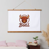 Fierce Bull Head Logo, Creative Mascot BULL 吊り下げ型タペストリー (寝室)