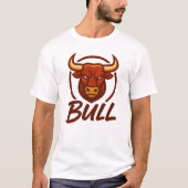 Fierce Bull Head Logo, Creative Mascot BULL Tシャツ (正面)