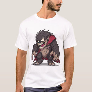 Fierce Cartoon Monster Werewolf Graphic Tシャツ