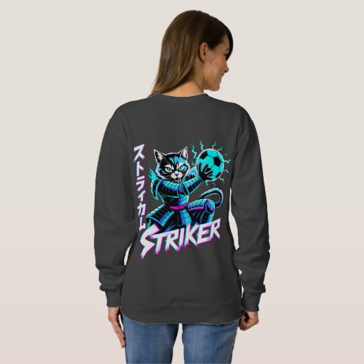 Fierce Cat Samurai Striker Sweatshirt for Women スウェットシャツ (裏面フル)