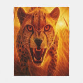 Fierce Cheetah フリースブランケット (正面)