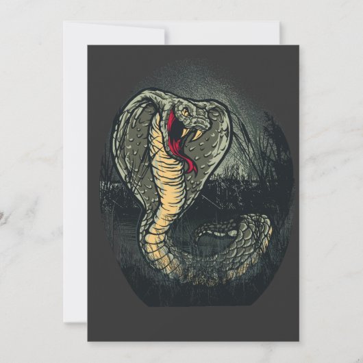Fierce Cobra Snake Dark Jungle Tattoo Art シーズンカード (正面)