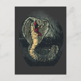 Fierce Cobra Snake Dark Jungle Tattoo Art ポストカード