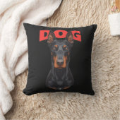 Fierce Doberman Dog Pillow – Strong and Elegant Gu クッション (ブランケット)