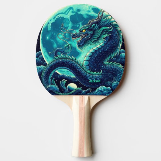 Fierce Dragon in Moonlight Personalized 卓球ラケット (裏面)