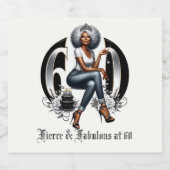 Fierce & Fabulous at 60 スパークリングワインラベル (シングルラベル)