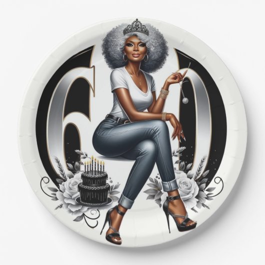 Fierce & Fabulous at 60 ペーパープレート (正面)