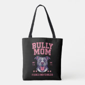 Fierce Fearless Bully Dog Mom | Black Pitbull Mama トートバッグ (裏面)