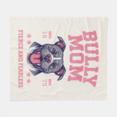 Fierce Fearless Bully Dog Mom | Pitbull Mama Cozy フリースブランケット (正面(横))