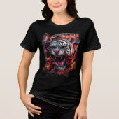 Fierce Flaming Tiger Art Print トライブレンドＴシャツ (正面)