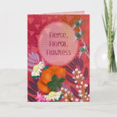 Fierce Floral, Flawless Moody Floral Greeting Card カード (正面)