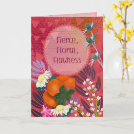 Fierce Floral, Flawless Moody Floral Greeting Card カード