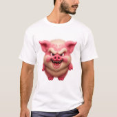 Fierce Fluffy Pig Tee – Angry Cute Boar Shirt Tシャツ (正面)