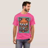 Fierce Fox with Floral Accents Tシャツ (正面フル)