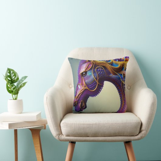 Fierce Fractural Gems Horse Head クッション (椅子)