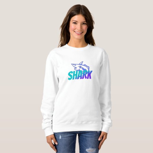 Fierce Gradient Shark Logo | Bold Ocean スウェットシャツ (正面フル)