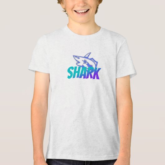 Fierce Gradient Shark Logo  | Bold Ocean  トライブレンドＴシャツ (正面)