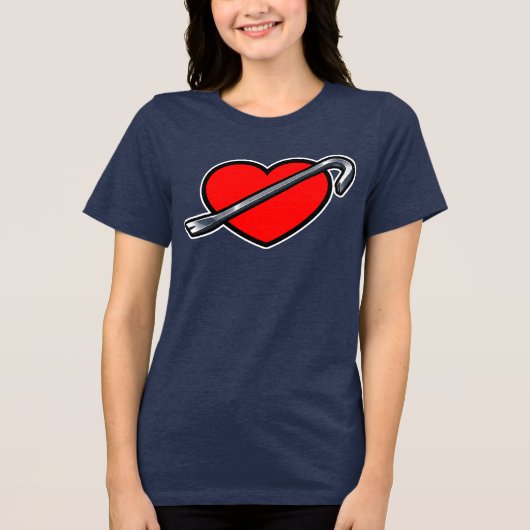 Fierce Heartbreaker Anime Hearts Crowbar Design トライブレンドＴシャツ (正面)