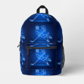 Fierce Hockey Player Backpack プリントバックパック (正面)