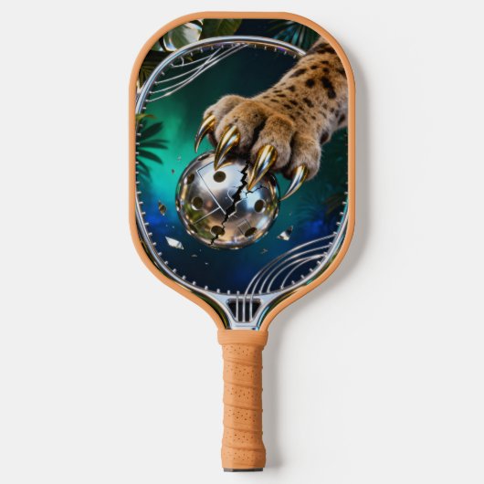 Fierce Jungle Cat Slash Metallic Pickleball – Chro ピックルボールラケット (正面)