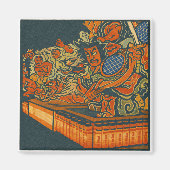 Fierce Kabuki Warriors – Japanese Woodblock Spirit マグネット (正面)