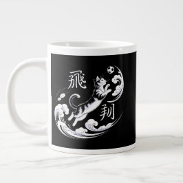 Fierce Leaping Cat Soccer Mug - For Soccer Fans ジャンボコーヒーマグカップ