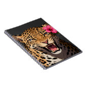 Fierce Leopard Pink Flower Notebook ノートブック (右側)