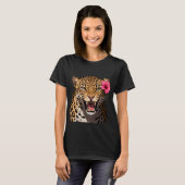 Fierce Leopard Pink Flower Shirt Tシャツ (正面フル)