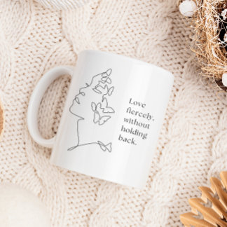 Fierce Love Butterfly Line Art Mug コーヒーマグカップ