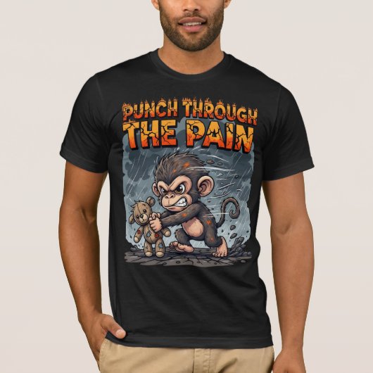 Fierce Monkey Punch Through The Pain Tシャツ (正面)