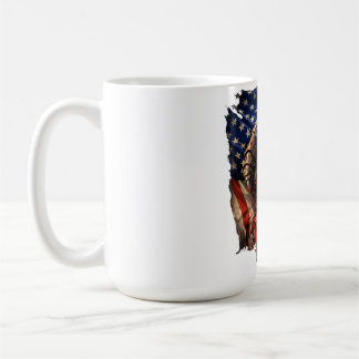 Fierce Monster Tearing American Flag Art コーヒーマグカップ