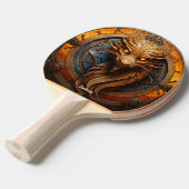 Fierce Orange Dragon Personalized 卓球ラケット (正面アングル)