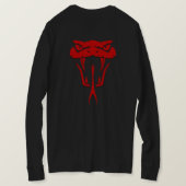 Fierce Red Snake Face Long Sleeve Tシャツ (デザイン裏面)