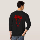 Fierce Red Snake Face Long Sleeve Tシャツ (裏面フル)