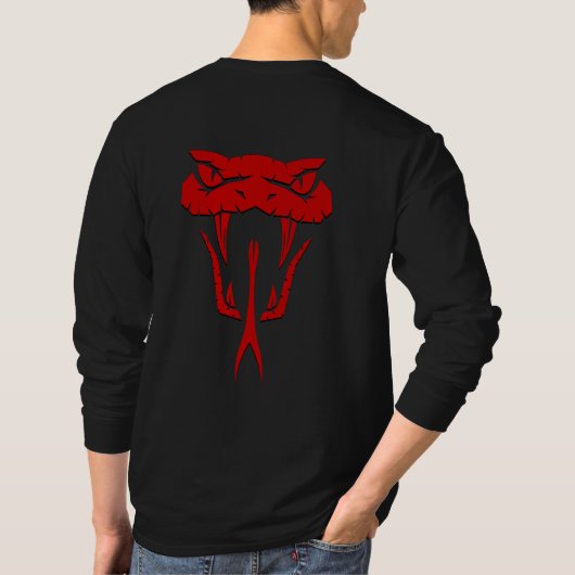 Fierce Red Snake Face Long Sleeve Tシャツ (裏面)