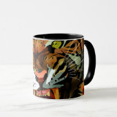 Fierce Roaring Tiger Ceramic Mug Bold Wildlife マグカップ (正面右)