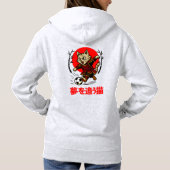 Fierce Samurai Cat Gift for Anime Fans & Soccer パーカ (裏面)