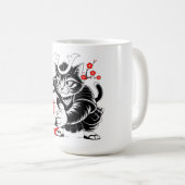 Fierce Samurai Cat Mug - For Soccer Warriors コーヒーマグカップ (正面右)