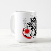 Fierce Samurai Cat Mug - For Soccer Warriors コーヒーマグカップ (正面左)