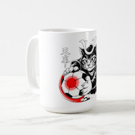 Fierce Samurai Cat Mug - For Soccer Warriors コーヒーマグカップ