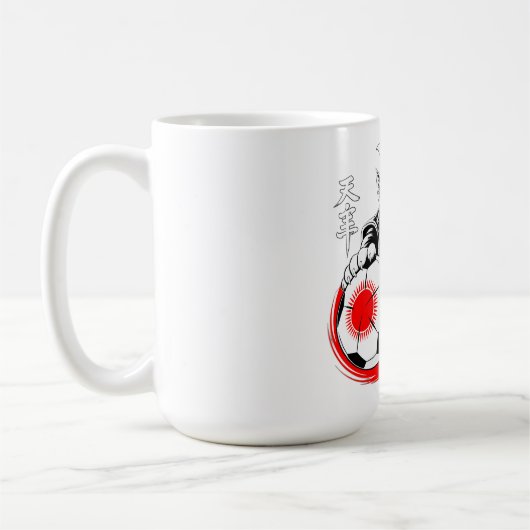 Fierce Samurai Cat Mug - For Soccer Warriors コーヒーマグカップ (左)