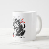 Fierce Samurai Cat Soccer - Anime Sports Fan Gifts ジャンボコーヒーマグカップ (正面右)