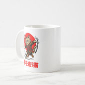 Fierce Samurai Cat Soccer Gift for Anime-Loving コーヒーマグカップ (正面左)