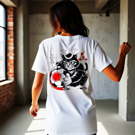 Fierce Samurai Cat Soccer Japanese Warrior Sports トライブレンドTシャツ