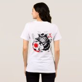Fierce Samurai Cat Soccer Japanese Warrior Sports トライブレンドTシャツ (裏面全面)