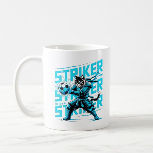 Fierce Samurai Cat Striker Mug コーヒーマグカップ (左)