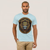 Fierce Serpent King Lion – Stylized Vector T-Shirt Tシャツ (正面フル)