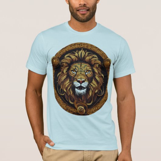 Fierce Serpent King Lion – Stylized Vector T-Shirt Tシャツ (正面)