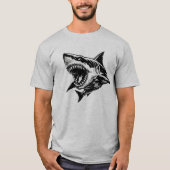 Fierce Shark Great White Shark Vector Art  Tシャツ (正面)