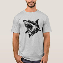Fierce Shark Great White Shark Vector Art  Tシャツ